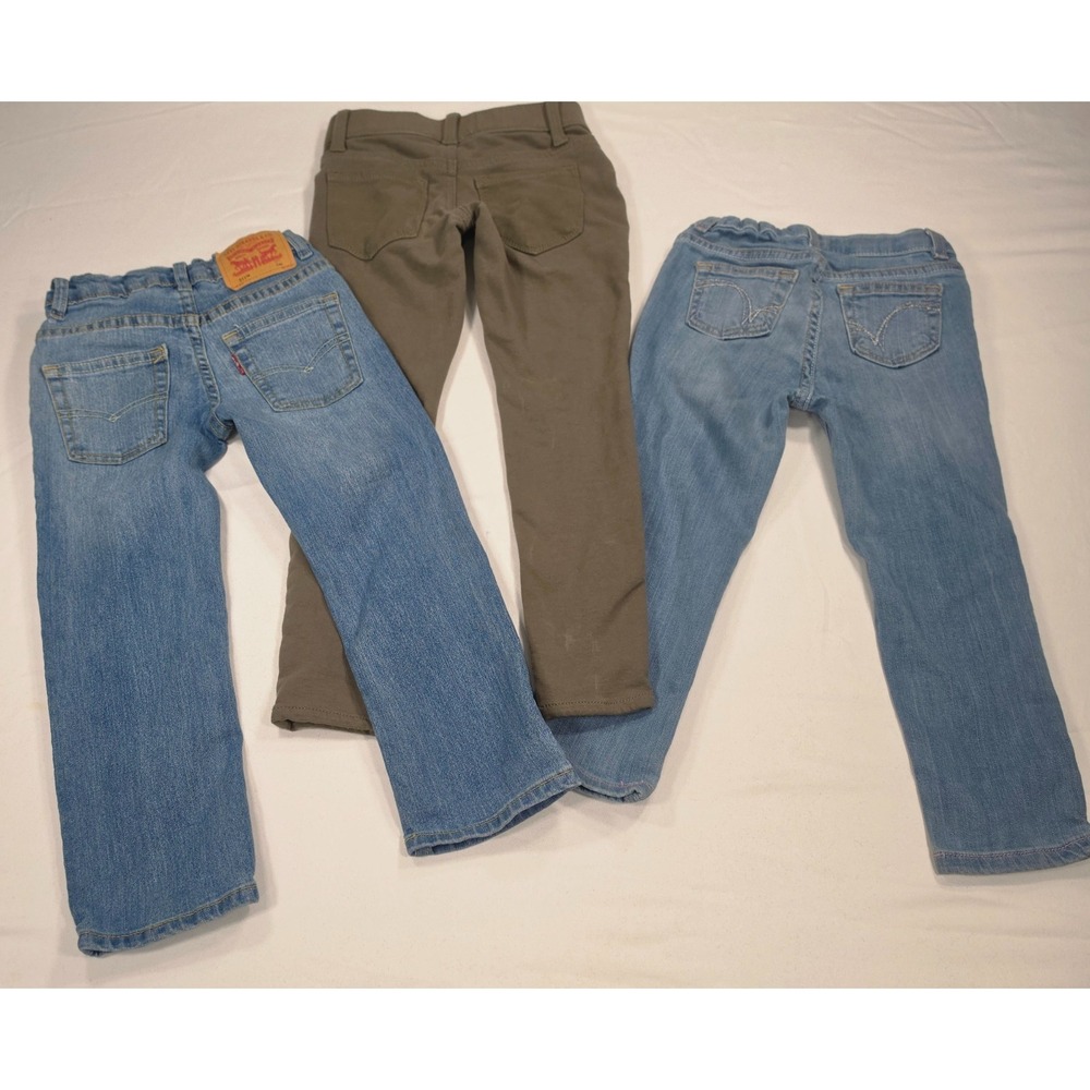 Toddler Boys 5T Pants Bundle – Blue Denim & Brown Casual Pants